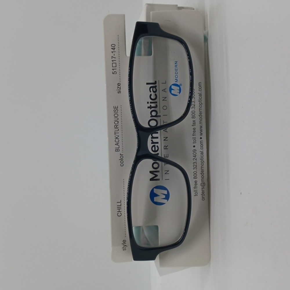 NWT UNISEX MODERN OPTICAL EYEGLASS FRAMES CHILL BLACK TURQUOISE
